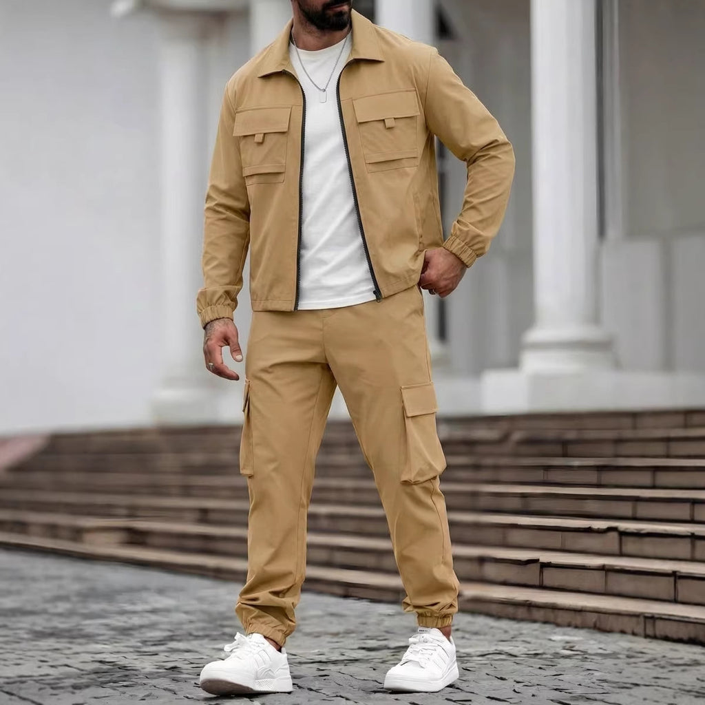 Long-Sleeve Zip-Up Top And Pants Casual Set