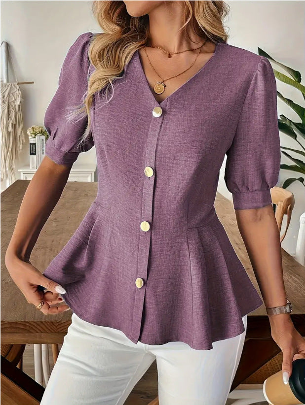 Women's Fashion V-Neck Slim-Fit Figure-Lifting Shirt