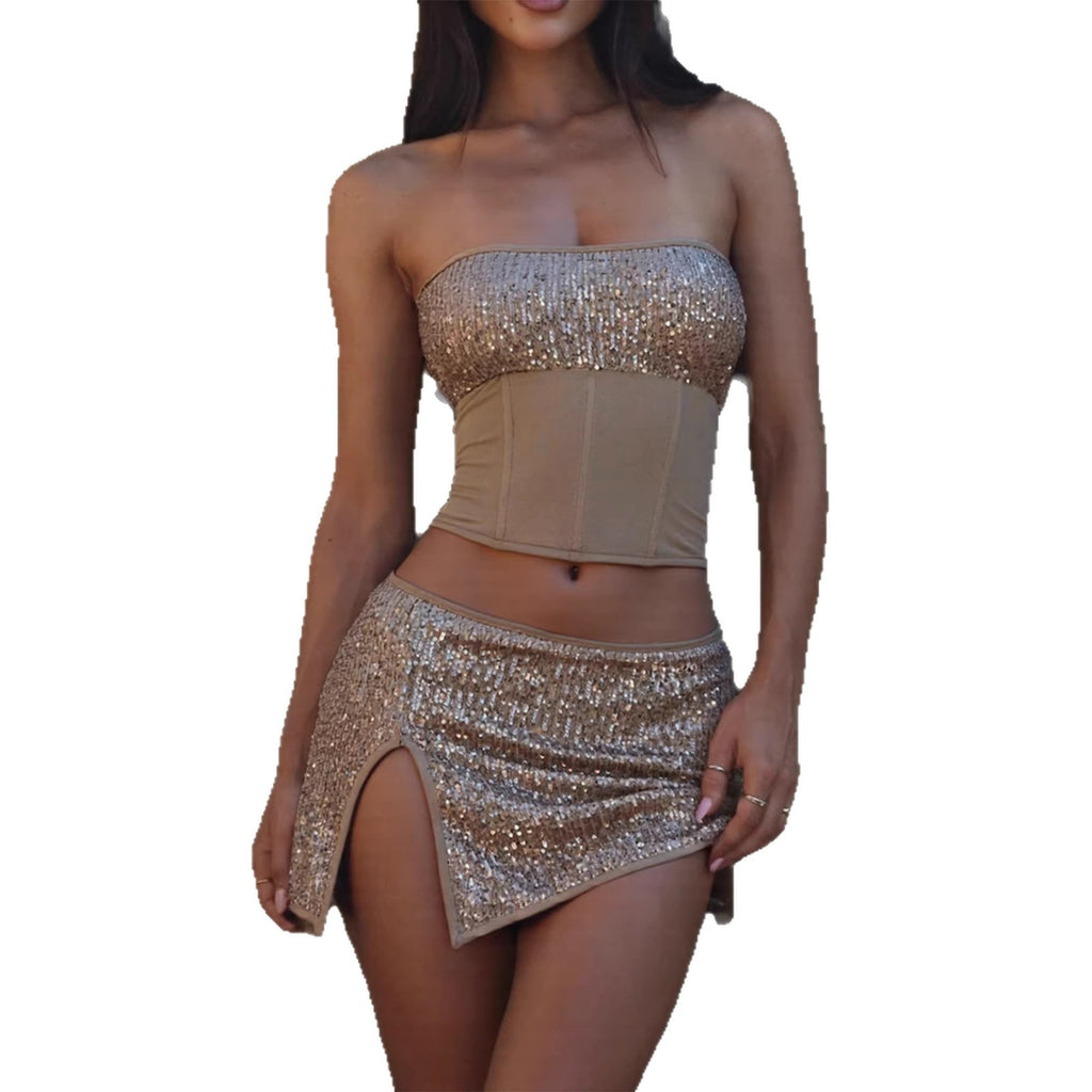 European And American-style Sexy Tube Top Set