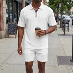 Short-sleeved Polo Shirt And Shorts Set