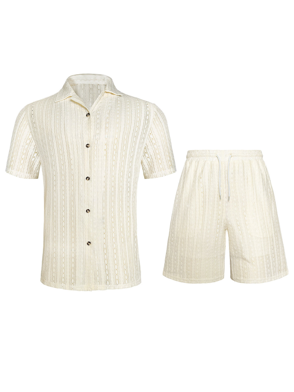 Breathable Short-Sleeve Shirt And Shorts Set