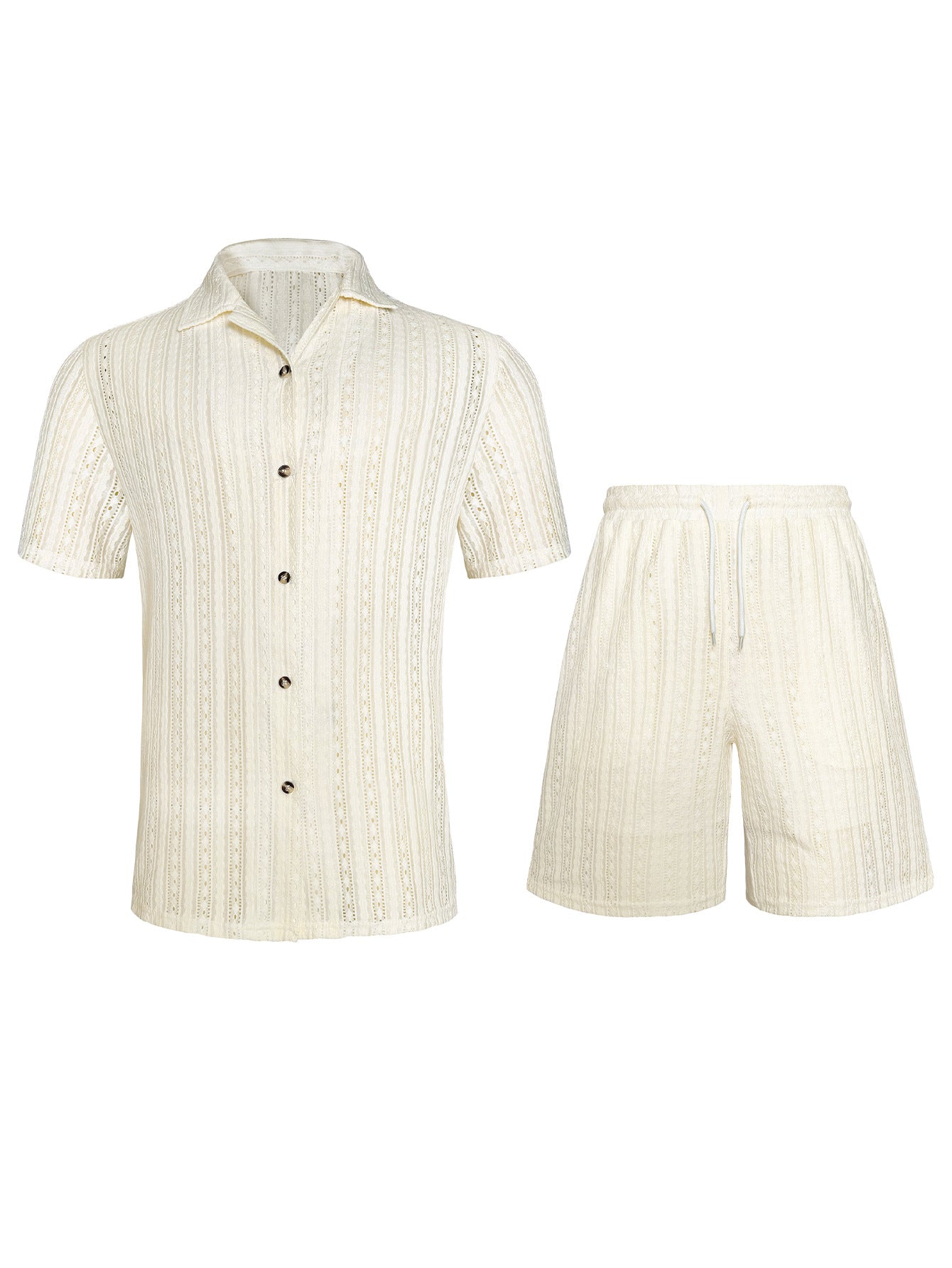 Breathable Short-Sleeve Shirt And Shorts Set