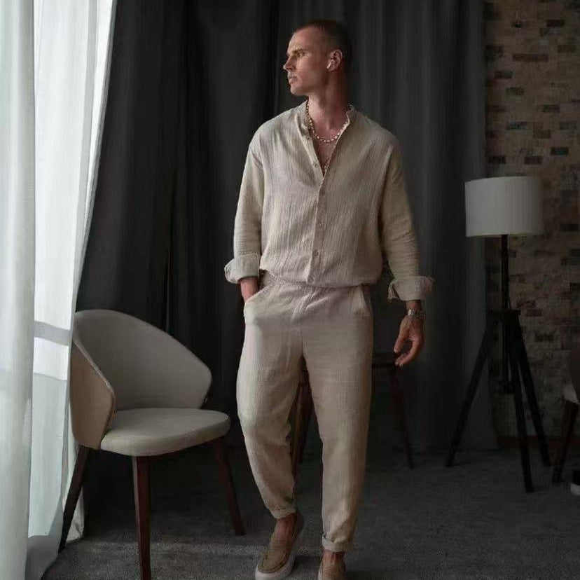 Casual Long Sleeve Top And Pants Set