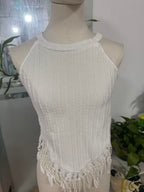 Elegant Tassel Crop Top Slim Fit