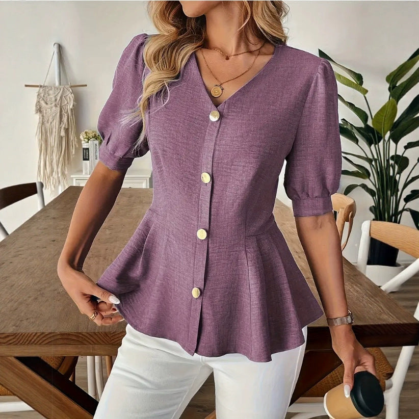 Women's Fashion V-Neck Slim-Fit Figure-Lifting Shirt