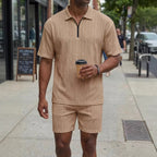 Short-sleeved Polo Shirt And Shorts Set