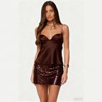 Womens Cami Top With Padded Cups And Thin Straps