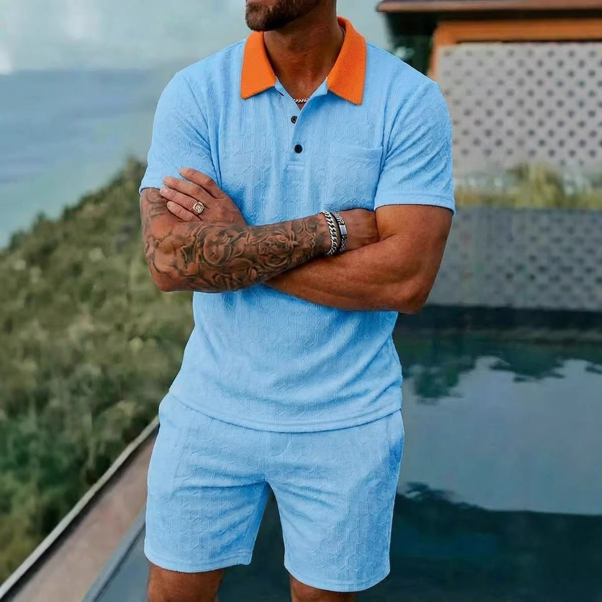 Mens Fashionable Short Sleeve Set