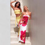 Womens Casual All-match Fashionable Elegant Sexy Tube Dress Slim-Fit Long Dress