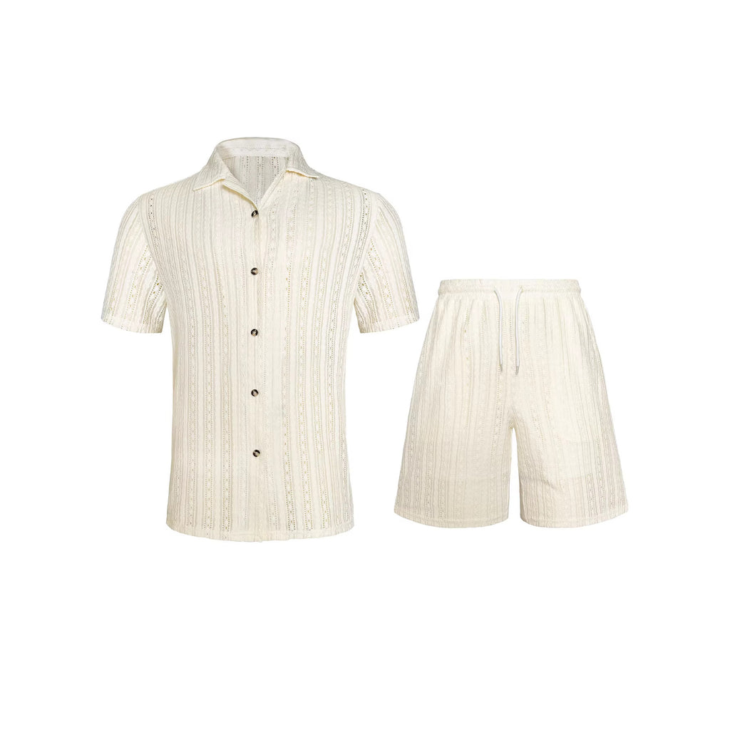 Breathable Short-Sleeve Shirt And Shorts Set