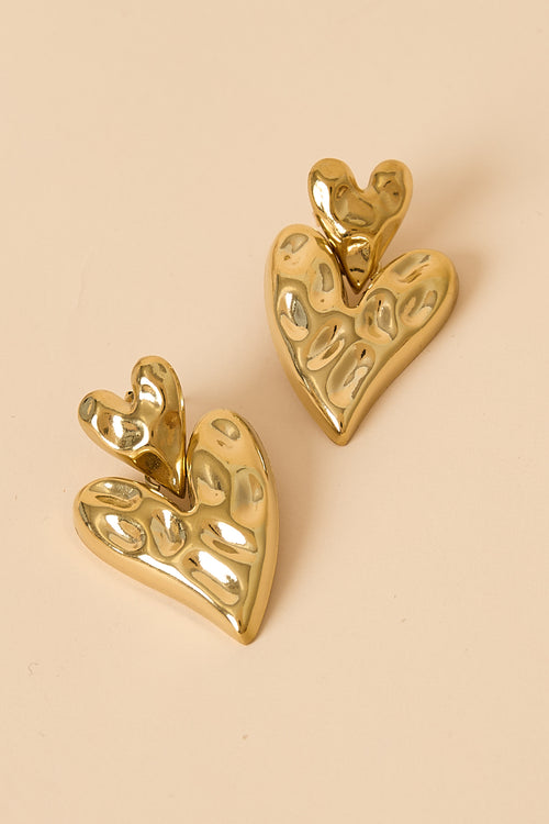 Stacked heart earrings