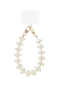 Trendy phone cord with pearled hearts