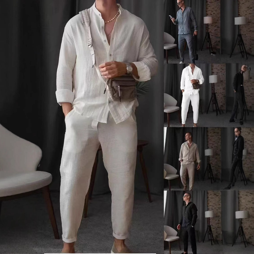 Casual Long Sleeve Top And Pants Set