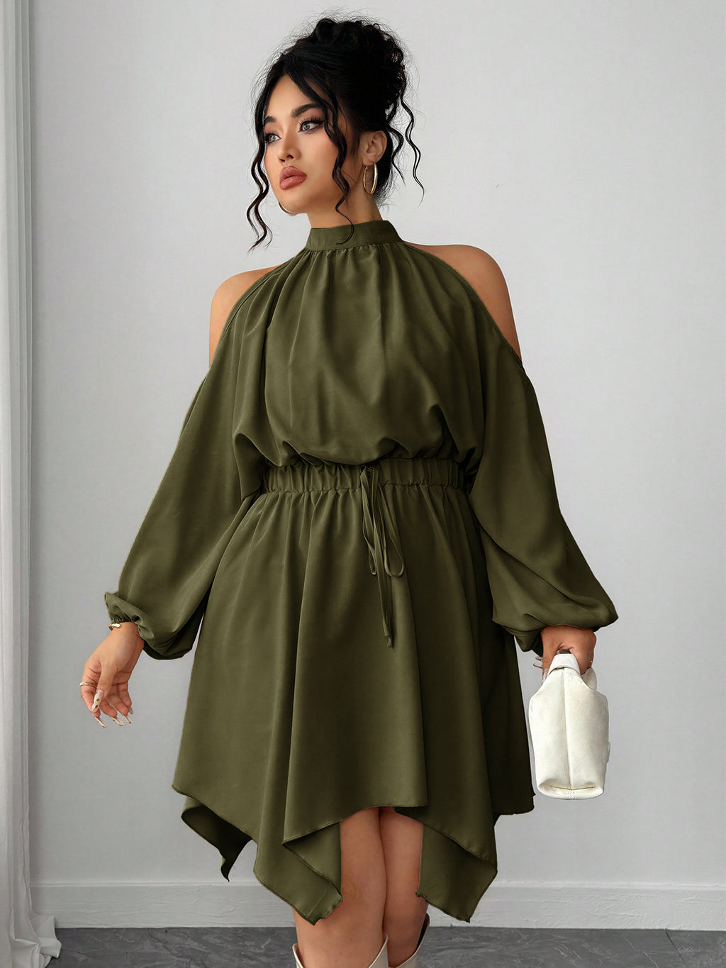 Long Sleeve Solid Color Autumn Dress