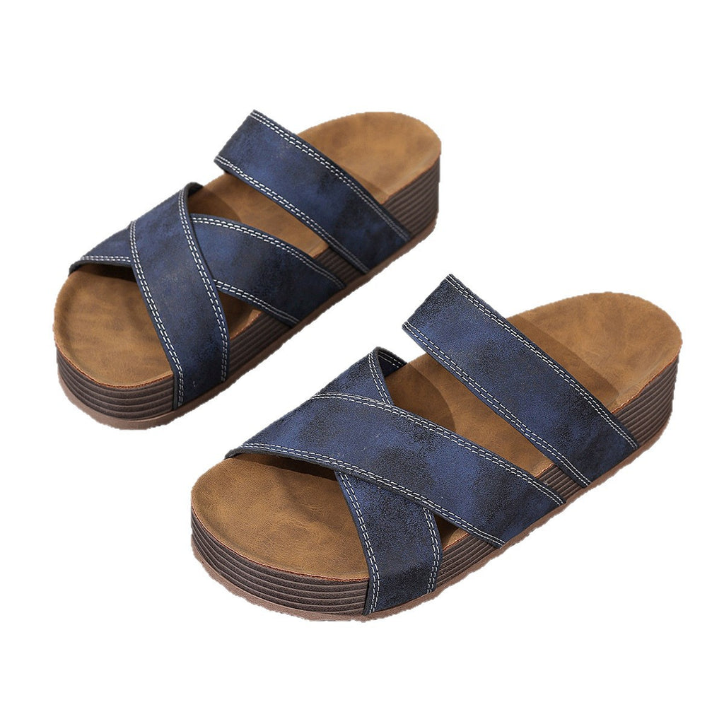 Retro Casual Flat-heeled Beach Slippers