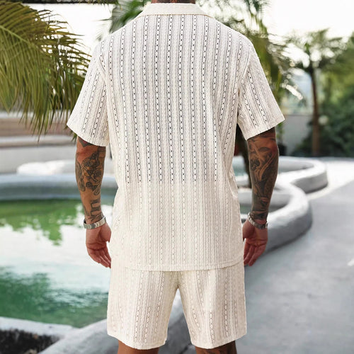 Breathable Short-Sleeve Shirt And Shorts Set