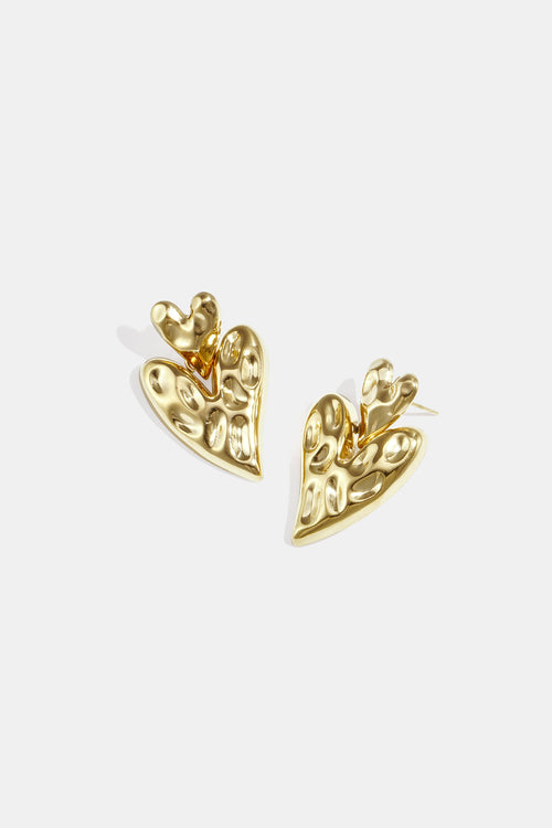 Stacked heart earrings