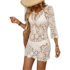European And American Beach Cover-up, Knitted Crocheted Bikini Cover-up
