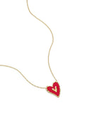 Necklace with hanging red heart