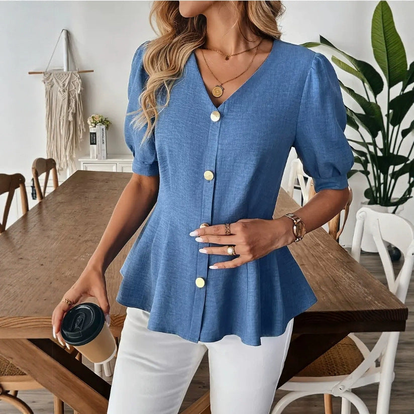 Women's Fashion V-Neck Slim-Fit Figure-Lifting Shirt