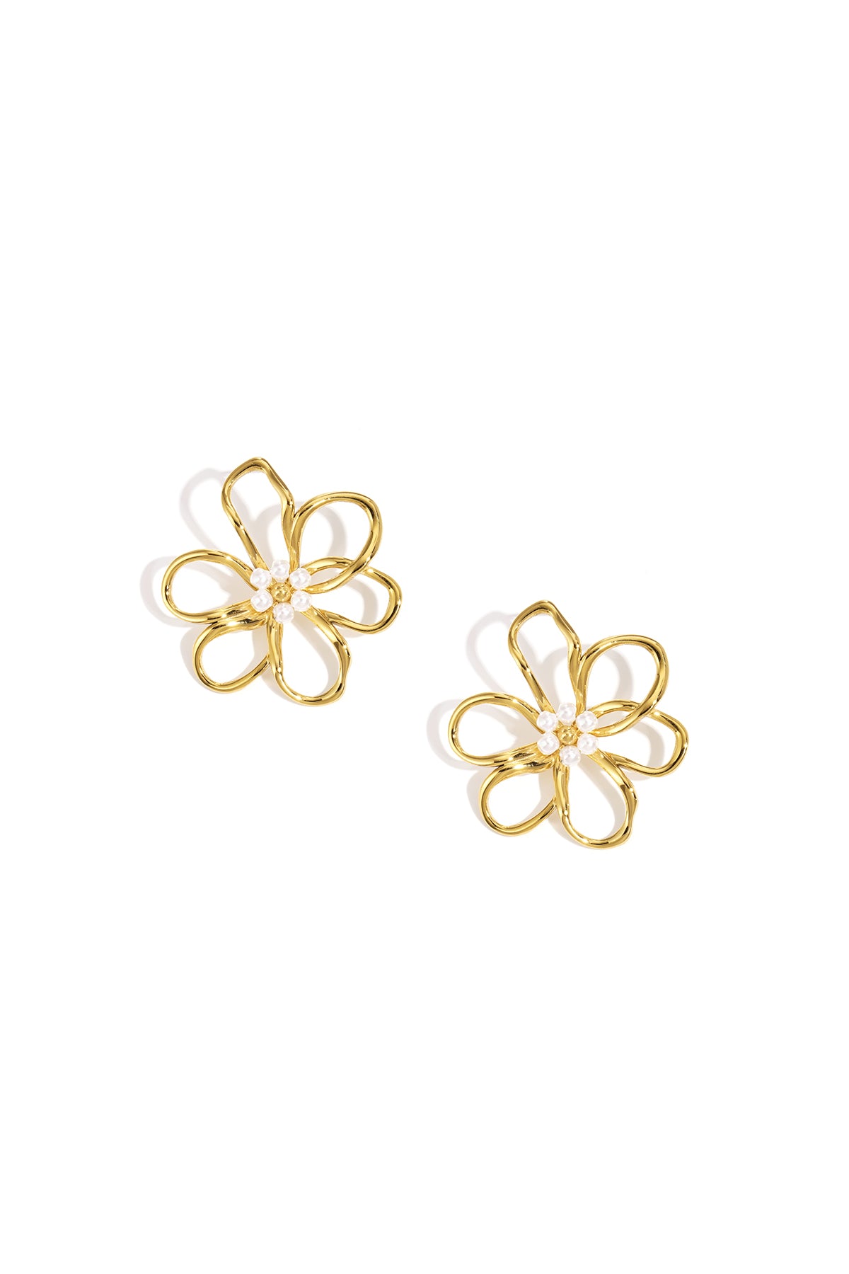 Stainless Steel Stud Earrings Flower Casual Daily Simple Series Women's jewelry