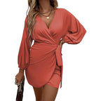 Women's Sexy Lace Up Fashion Satin Dress