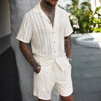 Breathable Short-Sleeve Shirt And Shorts Set