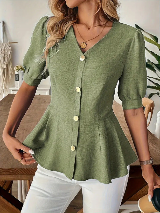 Women's Fashion V-Neck Slim-Fit Figure-Lifting Shirt